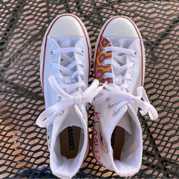 Converse | Classic Chuck Taylor White High-Top Horror Film Customized Sneakers - Picture 3 of 10